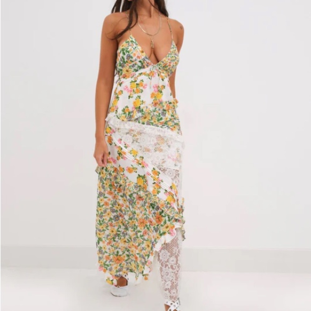 For Love And Lemons Rosalyn Maxi Dress Marigold